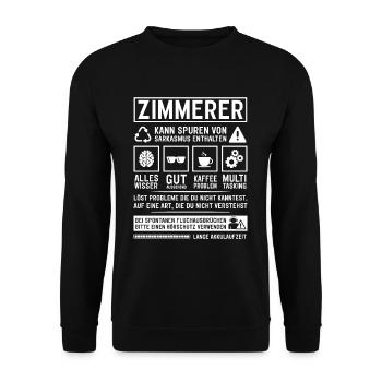 May contain traces of sarcasm - Unisex Sweatshirt - black - Front - Alina (178cm) & Michal (187cm)