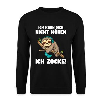 Je ne t’entends pas, je joue - Sweat-shirt Unisexe - noir - Devant - Alina (178cm) & Michal (187cm)