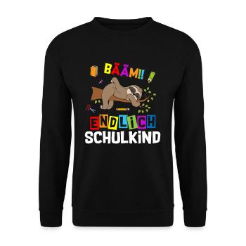 Bääm enfin écolier paresseux - Sweat-shirt Unisexe - noir - Devant - Alina (178cm) & Michal (187cm)