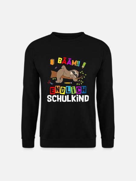 Bääm Finally Schoolchild Sloth - Unisex Sweatshirt - black