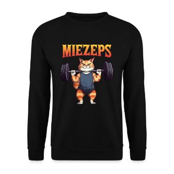 Kitty Cat Musculation Entraînement Muscle Chats - Sweat-shirt Unisexe - noir - Devant - Alina (178cm) & Michal (187cm)