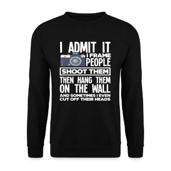 Funny Photographer Photographer - Unisex Sweatshirt - black - Front - Alina (178cm) & Michal (187cm)