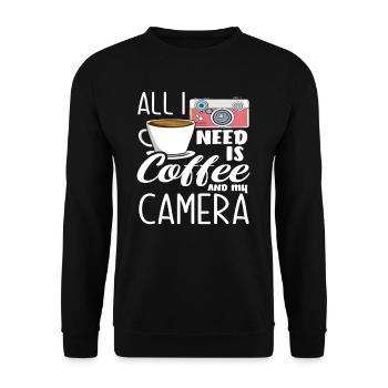 Photographer, Photographer, Coffee, Camera - Unisex Sweatshirt - black - Front - Alina (178cm) & Michal (187cm)