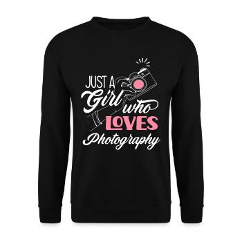 Photographer Photographer Girl - Unisex Sweatshirt - black - Front - Alina (178cm) & Michal (187cm)
