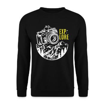 Photographer Photographer Mountains Nature - Unisex Sweatshirt - black - Front - Alina (178cm) & Michal (187cm)