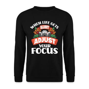 Photographer Photographer Blurred Focus - Unisex Sweatshirt - black - Front - Alina (178cm) & Michal (187cm)