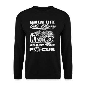 Photographer Focusing - Unisex Sweatshirt - black - Front - Alina (178cm) & Michal (187cm)