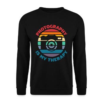 Photographer Photographer Therapy - Unisex Sweatshirt - black - Front - Alina (178cm) & Michal (187cm)