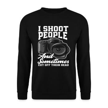 Photograph Wortspiel - Unisex Pullover - Schwarz - Vorne - Alina (178cm) & Michal (187cm)