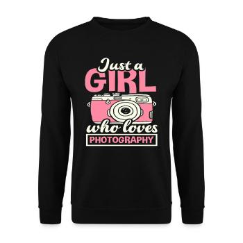 Photographer Girl Woman - Unisex Sweatshirt - black - Front - Alina (178cm) & Michal (187cm)