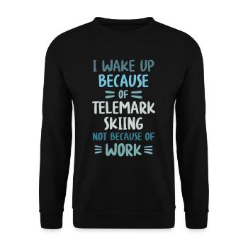 Telemark Ski and not Work - Free Heel Touring Skis - Unisex Sweatshirt - black - Front - Alina (178cm) & Michal (187cm)