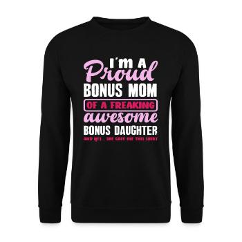 Cadeau de belle-mère belle-fille - Sweat-shirt Unisexe - noir - Devant - Alina (178cm) & Michal (187cm)