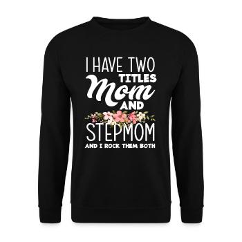 Belle-mère Maman Titre Fleurs - Sweat-shirt Unisexe - noir - Devant - Alina (178cm) & Michal (187cm)
