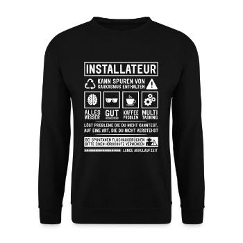 May contain traces of sarcasm - Unisex Sweatshirt - black - Front - Alina (178cm) & Michal (187cm)