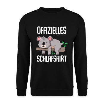 Official Koala Sleep Shirt - Unisex Sweatshirt - black - Front - Alina (178cm) & Michal (187cm)