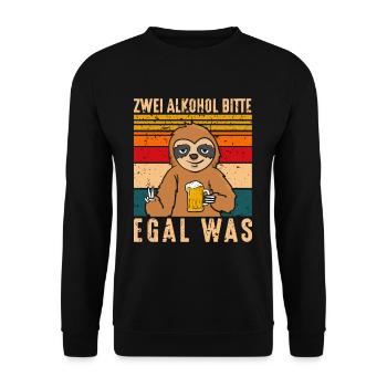 Two alcohols please no matter what - Unisex Sweatshirt - black - Front - Alina (178cm) & Michal (187cm)