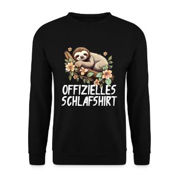 Offizelles Schlafshirt Faultier - Unisex Pullover - Schwarz - Vorne - Alina (178cm) & Michal (187cm)