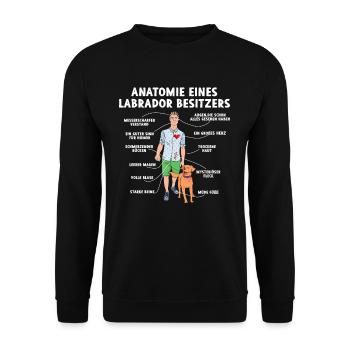 Anatomie d’un propriétaire de labrador - Sweat-shirt Unisexe - noir - Devant - Alina (178cm) & Michal (187cm)