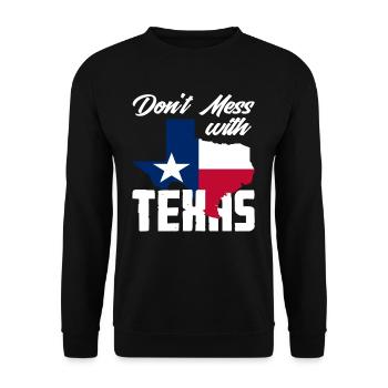 Texas Saying Texans - Unisex Sweatshirt - black - Front - Alina (178cm) & Michal (187cm)
