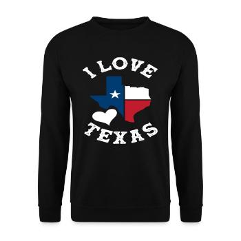 Texas Ich Liebe - Unisex Pullover - Schwarz - Vorne - Alina (178cm) & Michal (187cm)