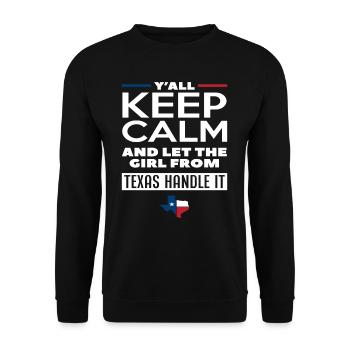 Texas Girl Texan - Unisex Sweatshirt - black - Front - Alina (178cm) & Michal (187cm)