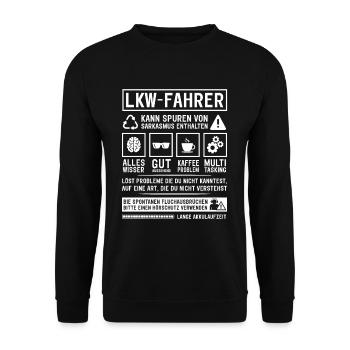 May contain traces of sarcasm - Unisex Sweatshirt - black - Front - Alina (178cm) & Michal (187cm)
