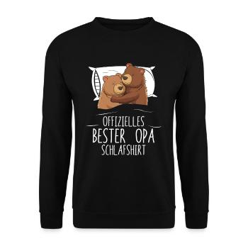 Chemise de sommeil officielle Best Grandpa - Sweat-shirt Unisexe - noir - Devant - Alina (178cm) & Michal (187cm)