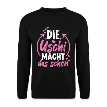Die Uschi Macht Das Schon - Unisex Pullover - Schwarz - Vorne - Alina (178cm) & Michal (187cm)