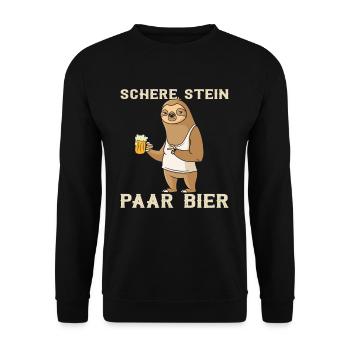 Ciseaux Pierre Couple Bière Bière Paresseux - Sweat-shirt Unisexe - noir - Devant - Alina (178cm) & Michal (187cm)