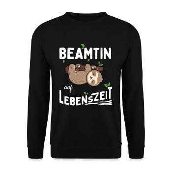 Beamtin auf Lebenszeit - Unisex Pullover - Schwarz - Vorne - Alina (178cm) & Michal (187cm)