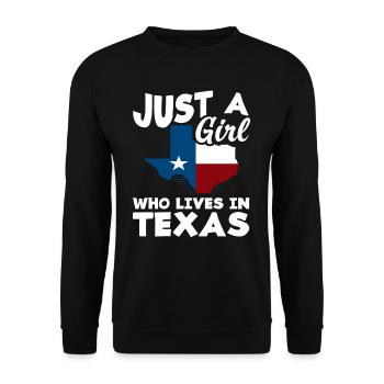 Fille qui aime le Texas - Sweat-shirt Unisexe - noir - Devant - Alina (178cm) & Michal (187cm)