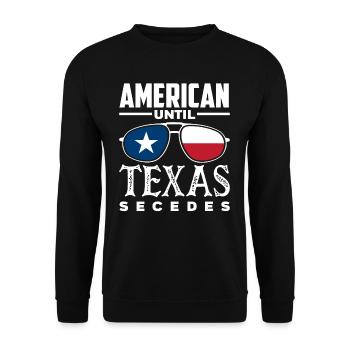 Amerikanerin Texas Abtreten - Unisex Pullover - Schwarz - Vorne - Alina (178cm) & Michal (187cm)