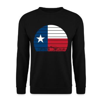 Retro Texas - Unisex Pullover - Schwarz - Vorne - Alina (178cm) & Michal (187cm)