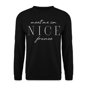 Nice, France Style Design T-Shirt - Unisex Sweatshirt - black - Front - Alina (178cm) & Michal (187cm)