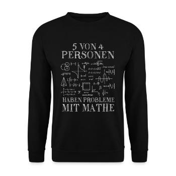 5 out of 4 people struggle with math - Unisex Sweatshirt - black - Front - Alina (178cm) & Michal (187cm)