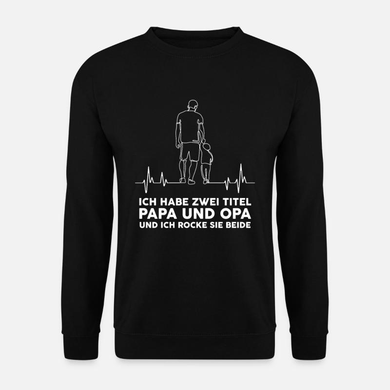 Ich habe zwei Titel Papa Opa ich rocke beide - Unisex Pullover - Schwarz
