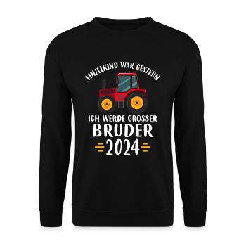 Großer Bruder 2024 - Unisex Pullover - Schwarz - Vorne - Alina (178cm) & Michal (187cm)