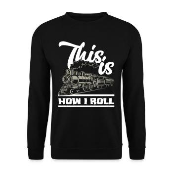 Zugfahrer Zug Züge Beruf - Unisex Pullover - Schwarz - Vorne - Alina (178cm) & Michal (187cm)