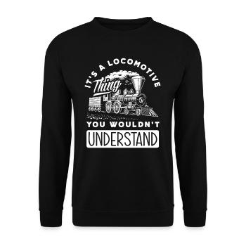 Locomotive Steam Train Trains Hobby Train Spotter - Unisex Sweatshirt - black - Front - Alina (178cm) & Michal (187cm)