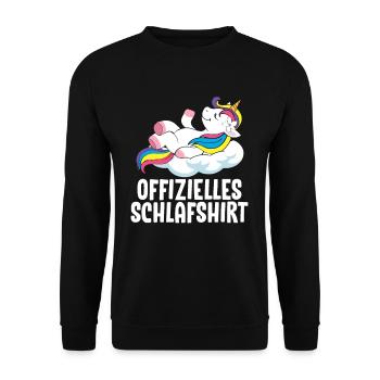 Chemise de nuit officielle Licorne - Sweat-shirt Unisexe - noir - Devant - Alina (178cm) & Michal (187cm)