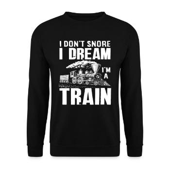 Train Trains Hobby Snoring Men - Unisex Sweatshirt - black - Front - Alina (178cm) & Michal (187cm)