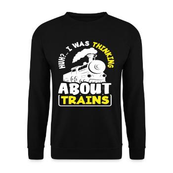 Train Trains Hobby Train Spotter Train Driver - Unisex Sweatshirt - black - Front - Alina (178cm) & Michal (187cm)