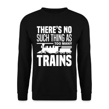 Train Trains Hobby Train Spotter Model Train - Unisex Sweatshirt - black - Front - Alina (178cm) & Michal (187cm)