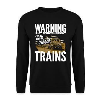 Train Trains Hobby Train Spotter Railway Lover - Unisex Sweatshirt - black - Front - Alina (178cm) & Michal (187cm)