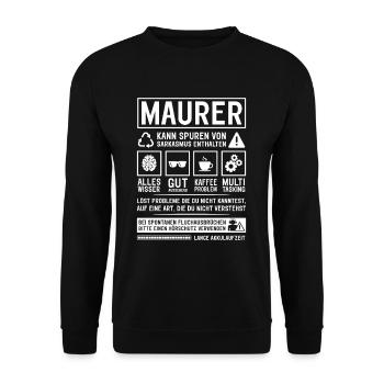 May contain traces of sarcasm - Unisex Sweatshirt - black - Front - Alina (178cm) & Michal (187cm)
