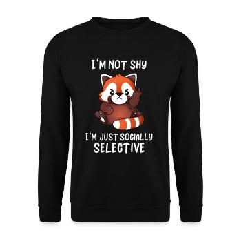 Mignon panda roux Social Selective Ironie - Sweat-shirt Unisexe - noir - Devant - Alina (178cm) & Michal (187cm)
