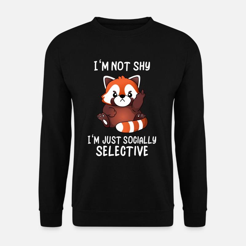Niedlicher Roter Panda Sozial Selektiv Ironie - Unisex Pullover - Schwarz