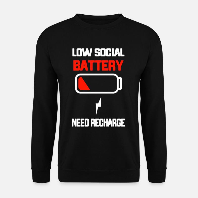 Social Battery Empty Introvert - Unisex Sweatshirt - black