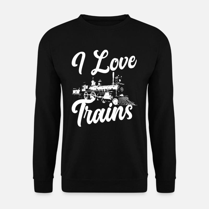 J’aime Train Trains Hobby Train Spotter - Sweat-shirt Unisexe - noir