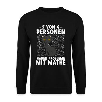 5 Von 4 Personen Haben Probleme Mit Mathe - Unisex Pullover - Schwarz - Vorne - Alina (178cm) & Michal (187cm)